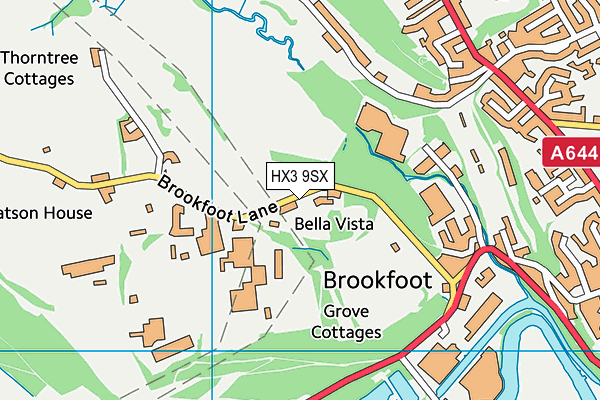 HX3 9SX map - OS VectorMap District (Ordnance Survey) HX3 9SX map - OS VectorMap District (Ordnance Survey)
