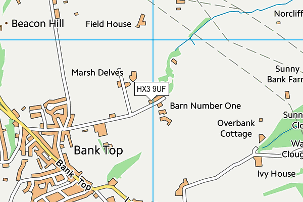 HX3 9UF map - OS VectorMap District (Ordnance Survey) HX3 9UF map - OS VectorMap District (Ordnance Survey)