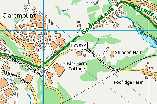 HX3 9XY map - OS VectorMap District (Ordnance Survey) HX3 9XY map - OS VectorMap District (Ordnance Survey)
