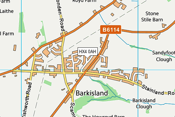 HX4 0AH map - OS VectorMap District (Ordnance Survey) HX4 0AH map - OS VectorMap District (Ordnance Survey)