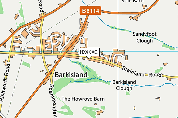HX4 0AQ map - OS VectorMap District (Ordnance Survey) HX4 0AQ map - OS VectorMap District (Ordnance Survey)