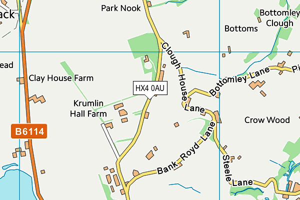 HX4 0AU map - OS VectorMap District (Ordnance Survey) HX4 0AU map - OS VectorMap District (Ordnance Survey)