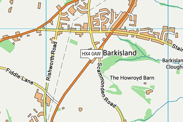 HX4 0AW map - OS VectorMap District (Ordnance Survey) HX4 0AW map - OS VectorMap District (Ordnance Survey)