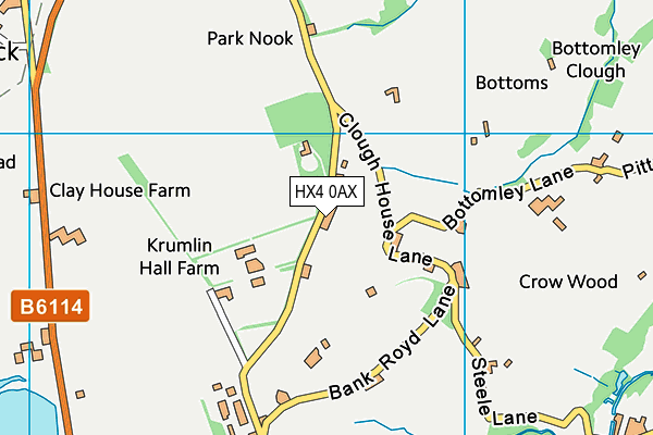HX4 0AX map - OS VectorMap District (Ordnance Survey) HX4 0AX map - OS VectorMap District (Ordnance Survey)