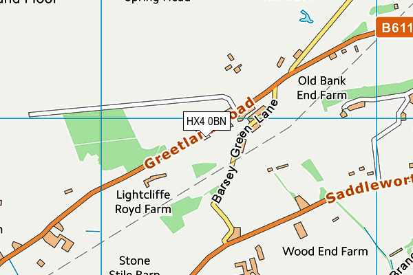 HX4 0BN map - OS VectorMap District (Ordnance Survey) HX4 0BN map - OS VectorMap District (Ordnance Survey)