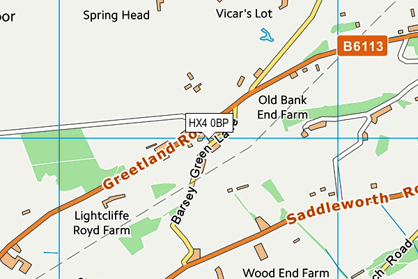 HX4 0BP map - OS VectorMap District (Ordnance Survey)