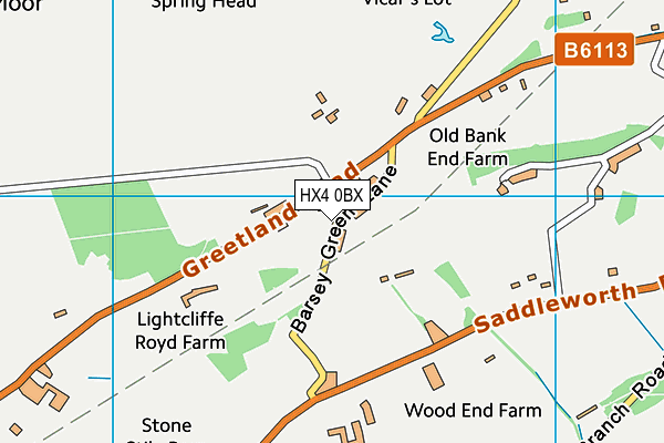 HX4 0BX map - OS VectorMap District (Ordnance Survey)