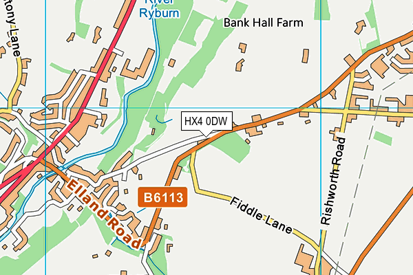 HX4 0DW map - OS VectorMap District (Ordnance Survey) HX4 0DW map - OS VectorMap District (Ordnance Survey)