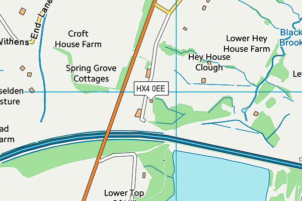 HX4 0EE map - OS VectorMap District (Ordnance Survey) HX4 0EE map - OS VectorMap District (Ordnance Survey)