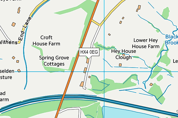 HX4 0EG map - OS VectorMap District (Ordnance Survey) HX4 0EG map - OS VectorMap District (Ordnance Survey)