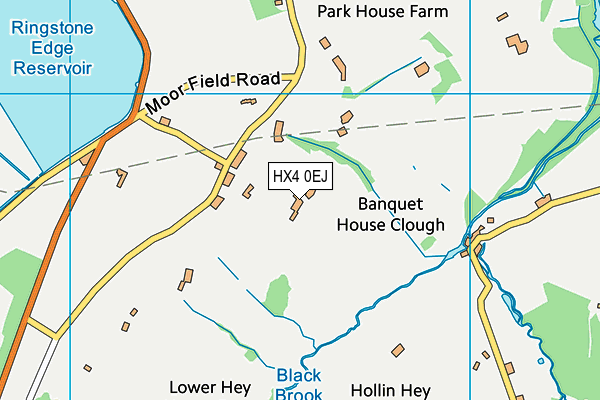 HX4 0EJ map - OS VectorMap District (Ordnance Survey) HX4 0EJ map - OS VectorMap District (Ordnance Survey)
