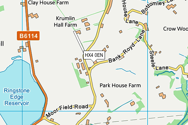 HX4 0EN map - OS VectorMap District (Ordnance Survey) HX4 0EN map - OS VectorMap District (Ordnance Survey)