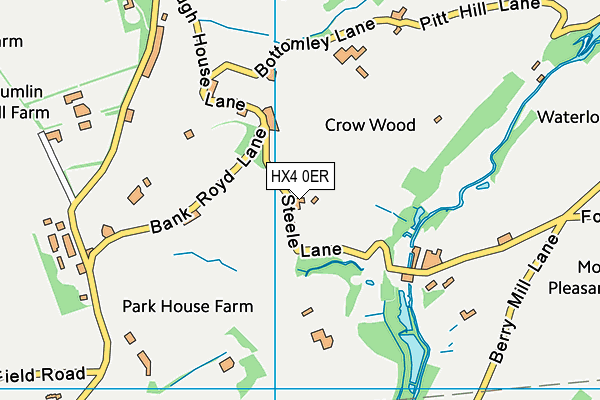 HX4 0ER map - OS VectorMap District (Ordnance Survey) HX4 0ER map - OS VectorMap District (Ordnance Survey)