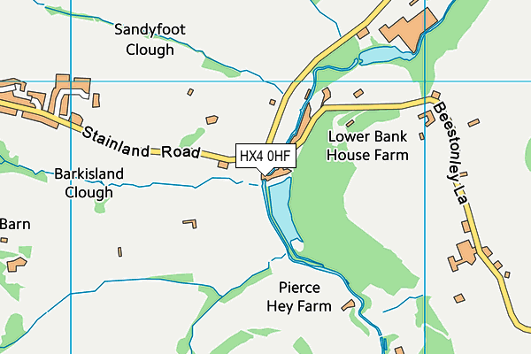 HX4 0HF map - OS VectorMap District (Ordnance Survey)