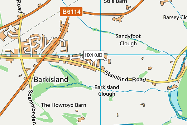 HX4 0JD map - OS VectorMap District (Ordnance Survey) HX4 0JD map - OS VectorMap District (Ordnance Survey)