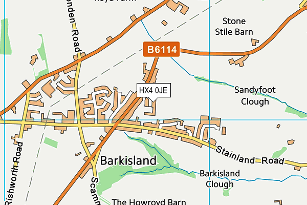 HX4 0JE map - OS VectorMap District (Ordnance Survey) HX4 0JE map - OS VectorMap District (Ordnance Survey)