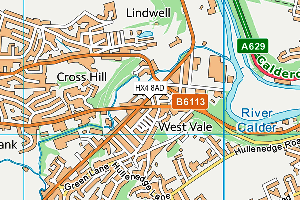 HX4 8AD map - OS VectorMap District (Ordnance Survey) HX4 8AD map - OS VectorMap District (Ordnance Survey)
