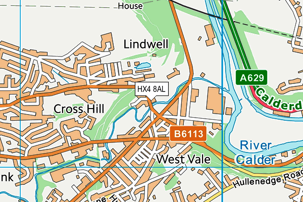 HX4 8AL map - OS VectorMap District (Ordnance Survey)