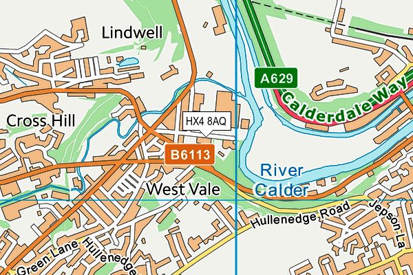HX4 8AQ map - OS VectorMap District (Ordnance Survey) HX4 8AQ map - OS VectorMap District (Ordnance Survey)
