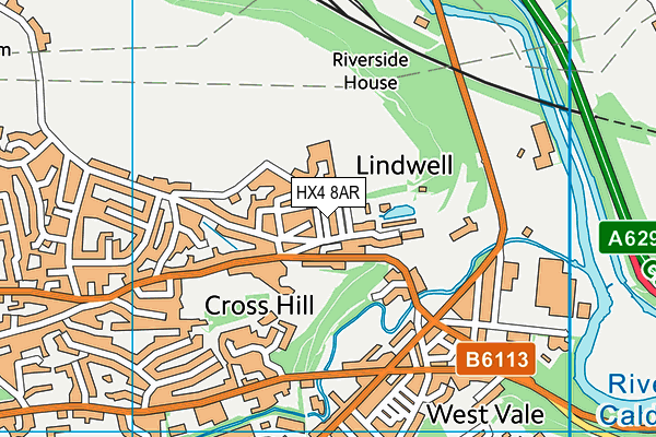HX4 8AR map - OS VectorMap District (Ordnance Survey)
