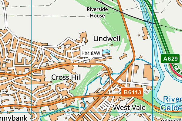 HX4 8AW map - OS VectorMap District (Ordnance Survey) HX4 8AW map - OS VectorMap District (Ordnance Survey)
