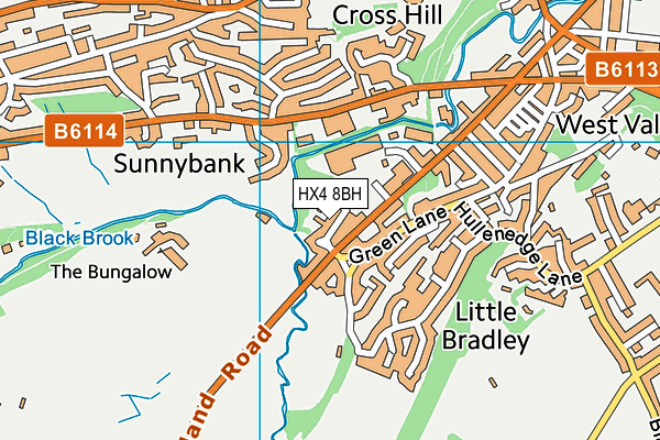 HX4 8BH map - OS VectorMap District (Ordnance Survey)
