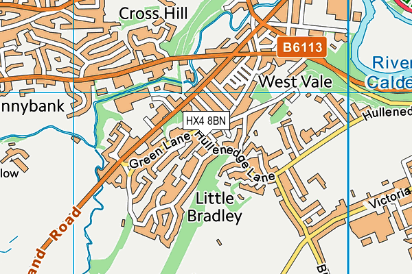 HX4 8BN map - OS VectorMap District (Ordnance Survey) HX4 8BN map - OS VectorMap District (Ordnance Survey)
