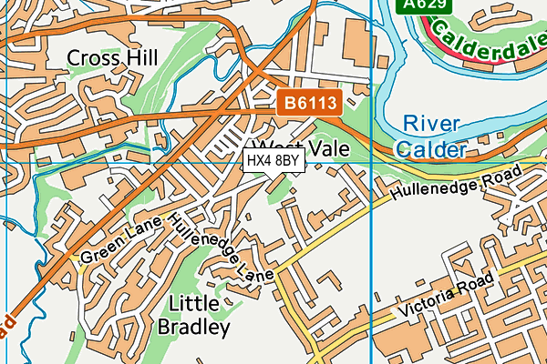 HX4 8BY map - OS VectorMap District (Ordnance Survey) HX4 8BY map - OS VectorMap District (Ordnance Survey)