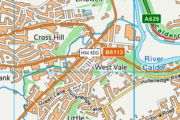 HX4 8DG map - OS VectorMap District (Ordnance Survey) HX4 8DG map - OS VectorMap District (Ordnance Survey)