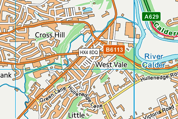HX4 8DQ map - OS VectorMap District (Ordnance Survey)