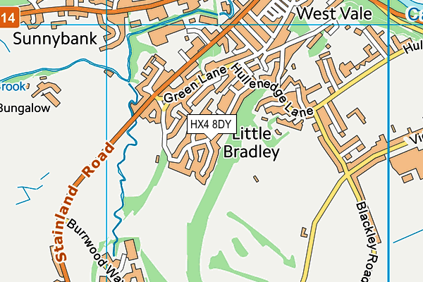 HX4 8DY map - OS VectorMap District (Ordnance Survey)