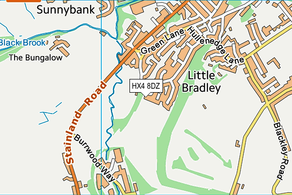 HX4 8DZ map - OS VectorMap District (Ordnance Survey)