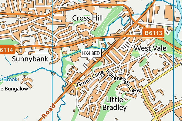 HX4 8ED map - OS VectorMap District (Ordnance Survey) HX4 8ED map - OS VectorMap District (Ordnance Survey)