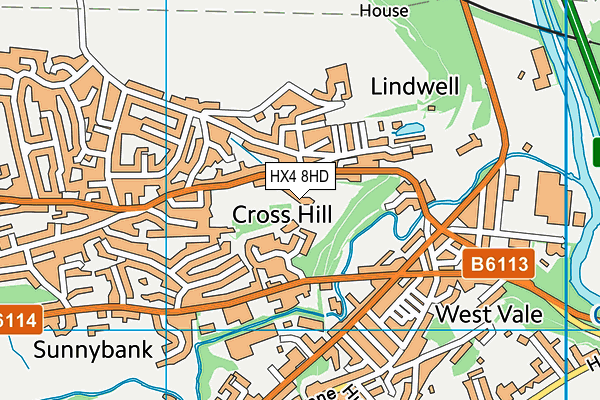 HX4 8HD map - OS VectorMap District (Ordnance Survey) HX4 8HD map - OS VectorMap District (Ordnance Survey)