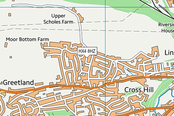 HX4 8HZ map - OS VectorMap District (Ordnance Survey) HX4 8HZ map - OS VectorMap District (Ordnance Survey)