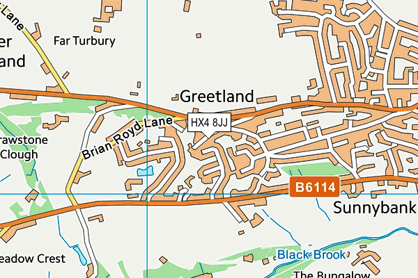 HX4 8JJ map - OS VectorMap District (Ordnance Survey)