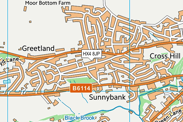 HX4 8JP map - OS VectorMap District (Ordnance Survey) HX4 8JP map - OS VectorMap District (Ordnance Survey)