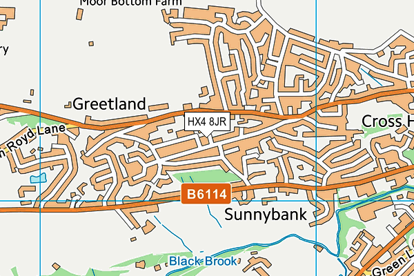 HX4 8JR map - OS VectorMap District (Ordnance Survey) HX4 8JR map - OS VectorMap District (Ordnance Survey)