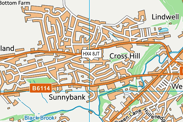 HX4 8JT map - OS VectorMap District (Ordnance Survey) HX4 8JT map - OS VectorMap District (Ordnance Survey)