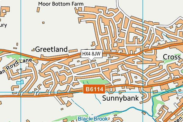 HX4 8JW map - OS VectorMap District (Ordnance Survey) HX4 8JW map - OS VectorMap District (Ordnance Survey)