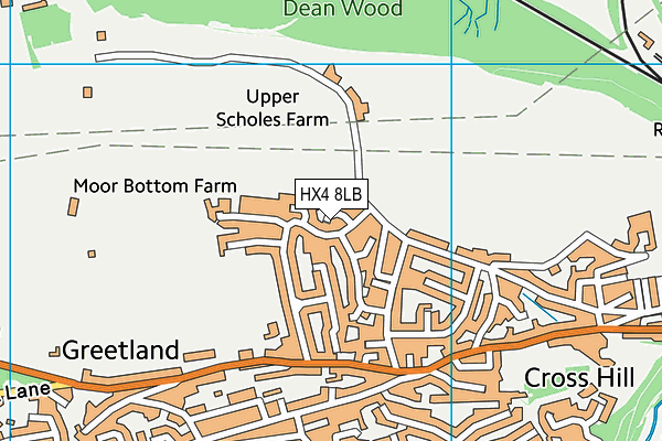 HX4 8LB map - OS VectorMap District (Ordnance Survey) HX4 8LB map - OS VectorMap District (Ordnance Survey)