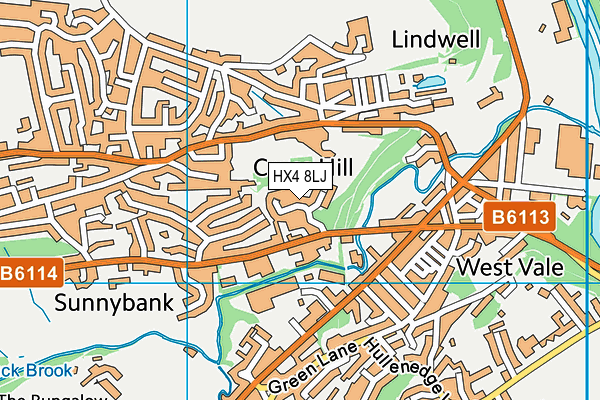 HX4 8LJ map - OS VectorMap District (Ordnance Survey)