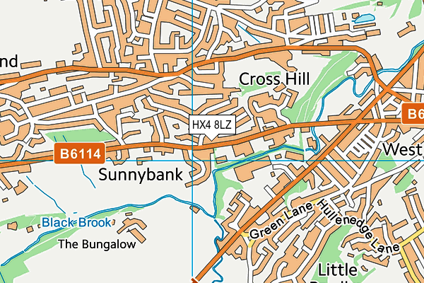 HX4 8LZ map - OS VectorMap District (Ordnance Survey) HX4 8LZ map - OS VectorMap District (Ordnance Survey)