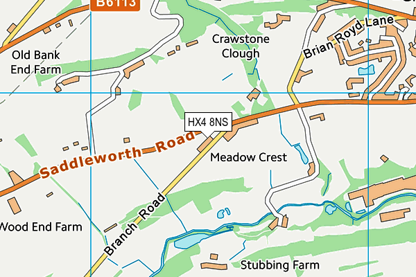 HX4 8NS map - OS VectorMap District (Ordnance Survey)