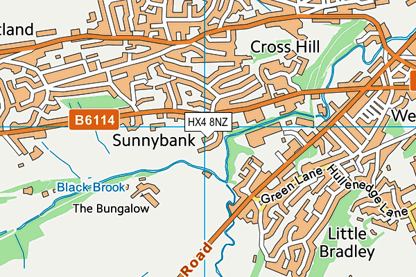 HX4 8NZ map - OS VectorMap District (Ordnance Survey)