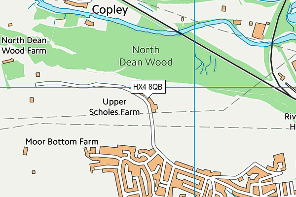 HX4 8QB map - OS VectorMap District (Ordnance Survey)