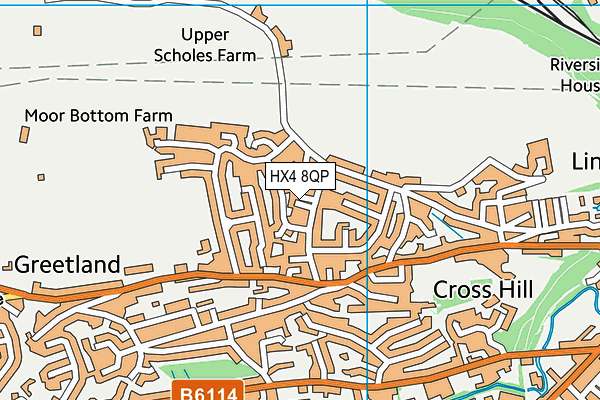 HX4 8QP map - OS VectorMap District (Ordnance Survey) HX4 8QP map - OS VectorMap District (Ordnance Survey)
