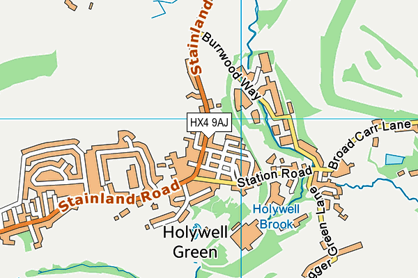 HX4 9AJ map - OS VectorMap District (Ordnance Survey)