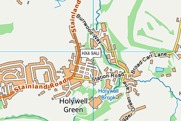 HX4 9AU map - OS VectorMap District (Ordnance Survey) HX4 9AU map - OS VectorMap District (Ordnance Survey)