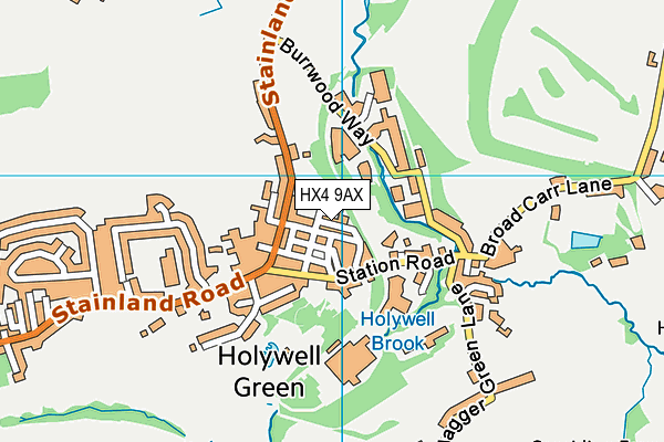 HX4 9AX map - OS VectorMap District (Ordnance Survey) HX4 9AX map - OS VectorMap District (Ordnance Survey)